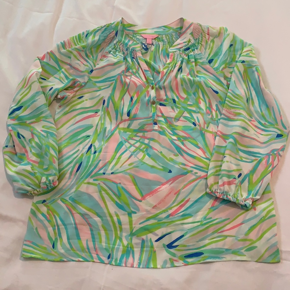 Lilly Pulitzer Elsa silk blouse size L